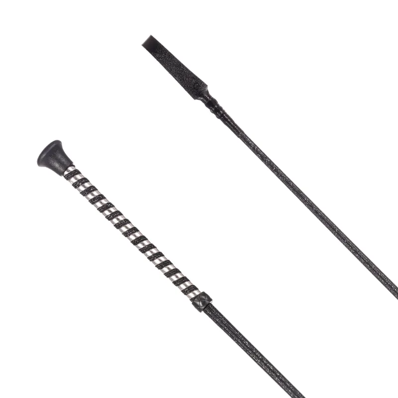 Country Direct Lurex Sparkly Riding Whip Black-1